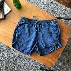 H&M Women's Chambray Shorts Dark Blue Denim